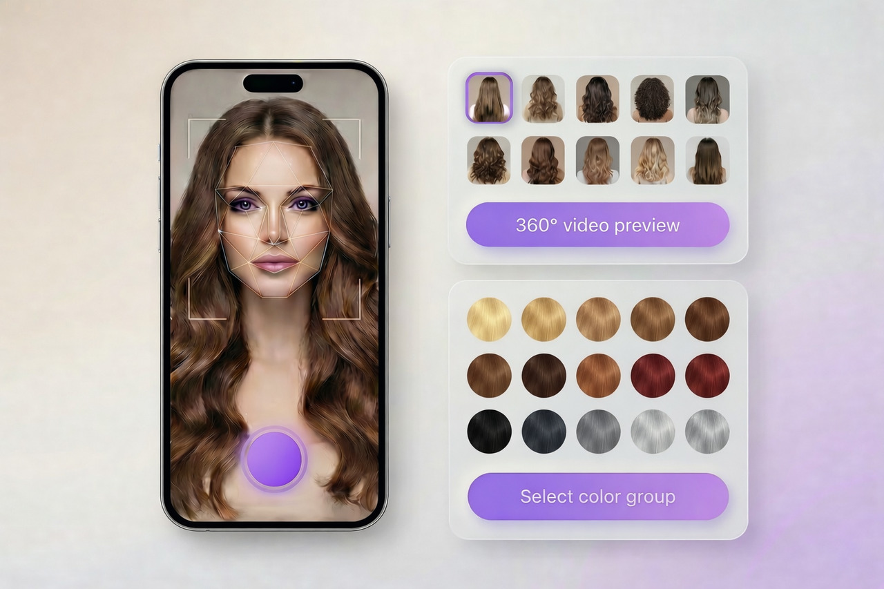 Virtual Styler - try on full hairstyles with color